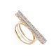 Three Diamond Bars Rings in 18K Gold