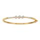 Three Emerald shape Diamond Bangle in 18K Yellow Gold