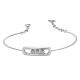 Free Moving Diamond Open Bangle in 18K White Gold