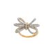 Diamond Ribbon Design Ring In 18K Yellow Gold