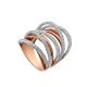 Diamond Opera House Ring design in 18K White & Rose Gold