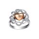 Heart Diamond Ring in18K White & Rose Gold