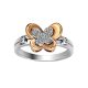 Diamond Butterly Ring in 18K White and Rose Gold