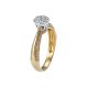 Diamond Round Shape Cluster Solitaire Engagement Ring in 18K Yellow Gold