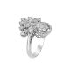 Diamond Cluster Pear shape Engagement Ring in 18K White Gold